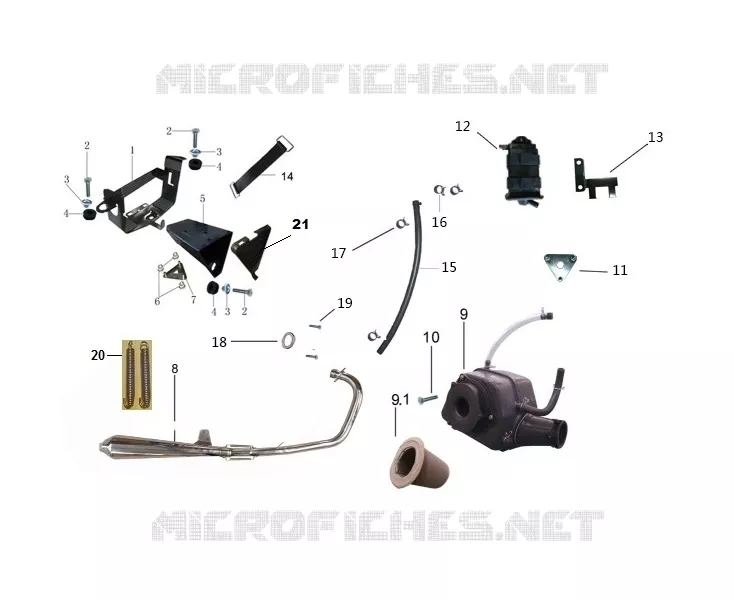 EXHAUST / AIR FILTER BOX / BATTERY MOUNT