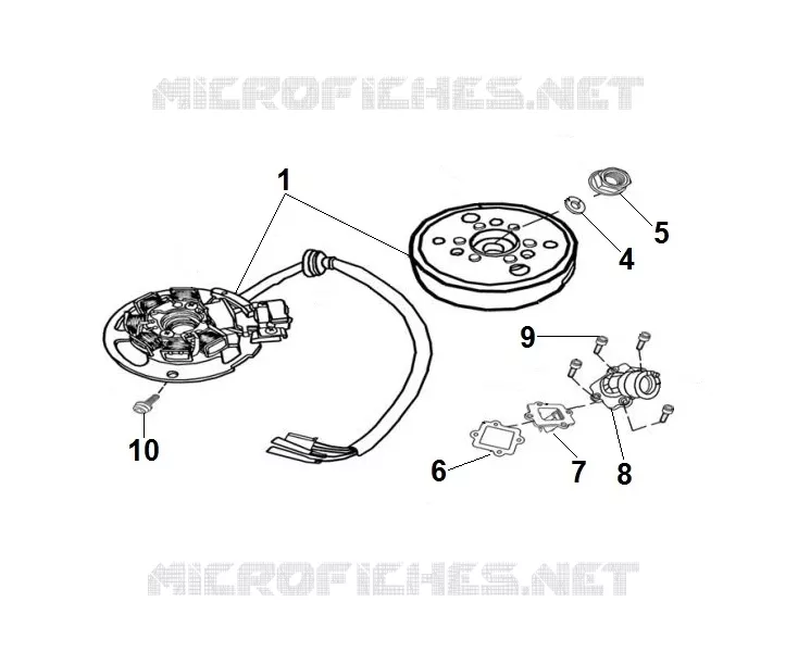 FLYWHEEL / STATOR /INLET MANIFOLD