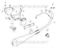 EXHAUST / AIR FILTER BOX / BATTERY / TOOLS