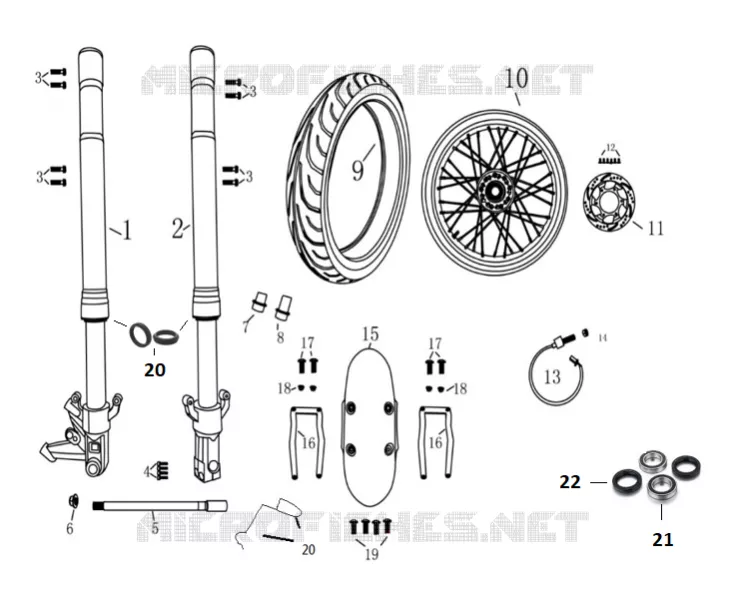 ARM FORK / WHEEL / MUDGUARD