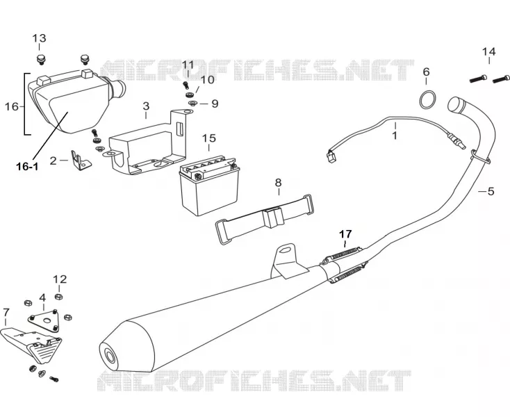 EXHAUST / AIR FILTER BOX / BATTERY
