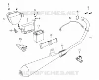EXHAUST / AIR FILTER BOX / BATTERY / TOOLS