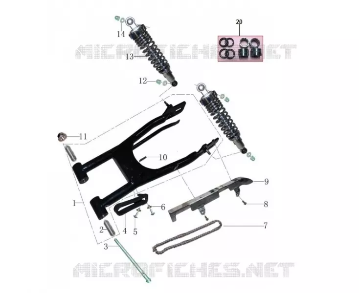 SWINGARM / SHOCK ABSORBER / CHAIN