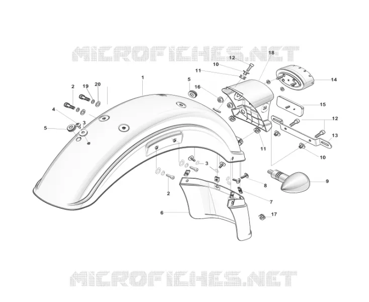 REAR MUDGUARD / TAIL LIGHT / INDICATORS