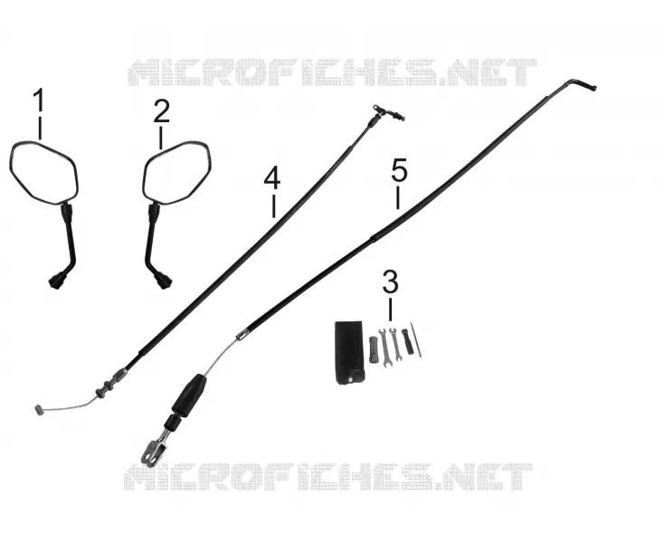 MIRRORS / CABLES / REAR BRAKE PEDAL