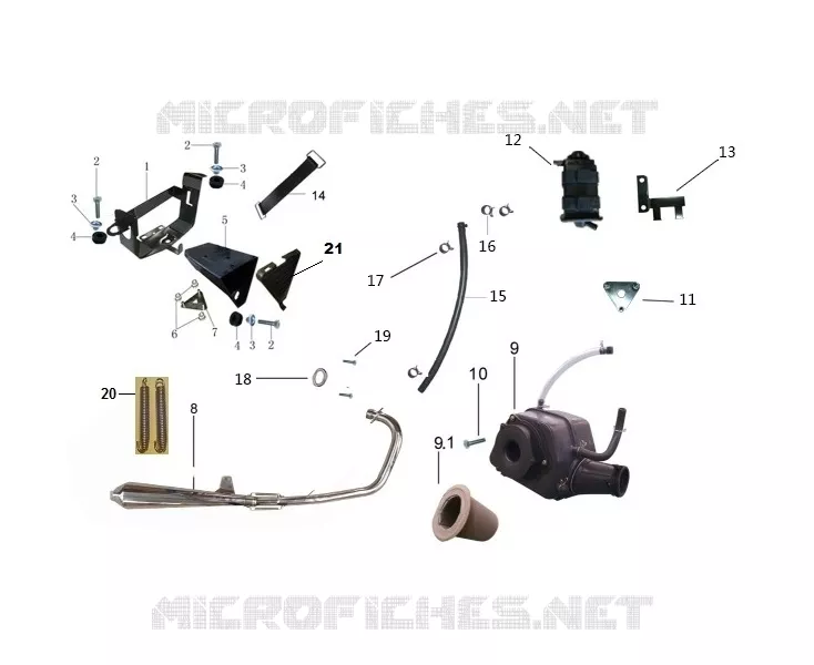 EXHAUST / AIR FILTER BOX / BATTERY MOUNT