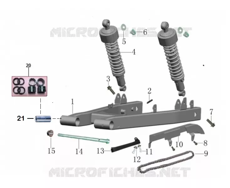 SWINGARM / SHOCK ABSORBER / CHAIN