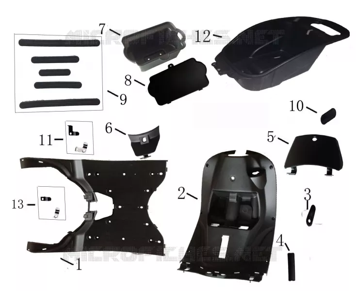 LEG SHIELD / UNDERSEAT COMPARTMENT