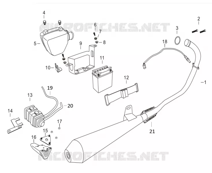EXHAUST / AIR FILTER BOX / BATTERY