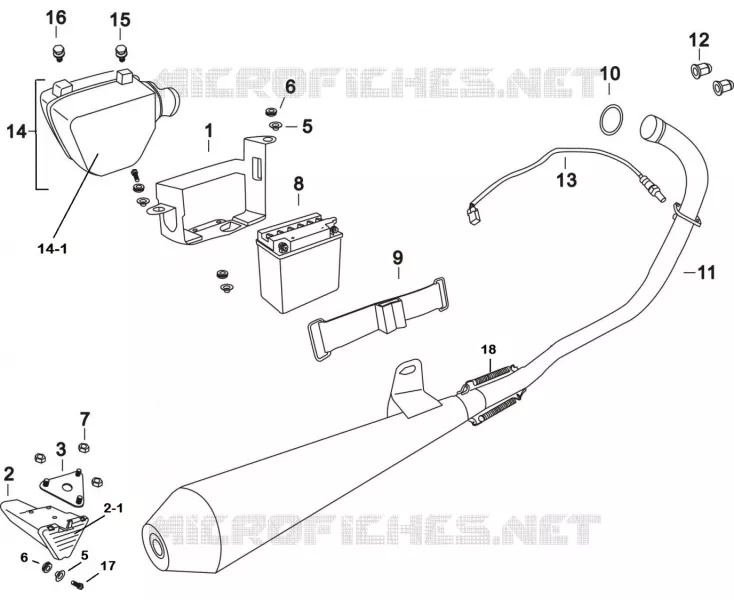 EXHAUST / AIR FILTER BOX / BATTERY