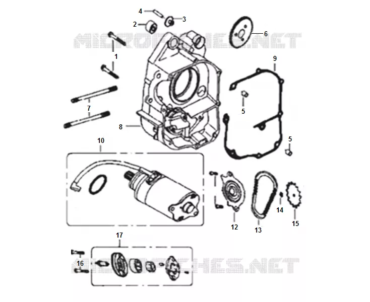 OIL PUMP / STARTER MOTOR / RIGHT CASING