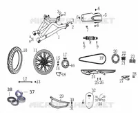 SWINGARM / SHOCK ABSORBER / REAR WHEEL