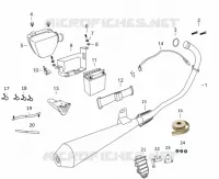 EXHAUST / AIR FILTER BOX / BATTERY / TOOLS