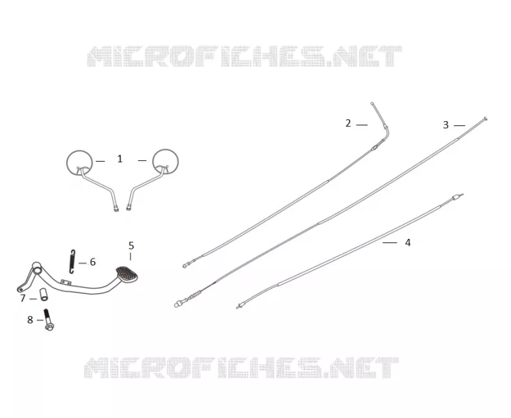 MIRRORS / CABLES / REAR BRAKE PEDAL
