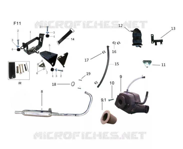 EXHAUST / AIR FILTER BOX / BATTERY MOUNT