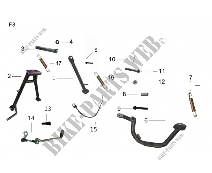 STAND / BRAKE PEDAL / GEAR LEVER for Mash CAFE RACER 125 EURO 4 2017