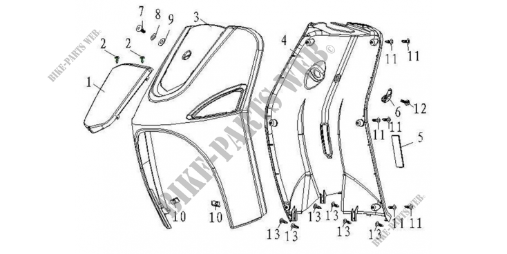 FRONT FAIRINGS for Mash SIXTY FIVE 125 (4T) 2014