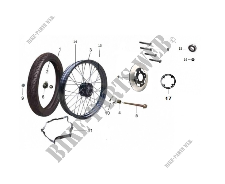 FRONT WHEEL / BRAKE for Mash TWO FIFTY EURO 4 2018