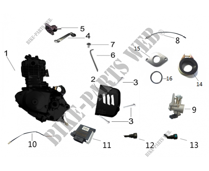 ENGINE COMPONENTS for Mash CAFE RACER 125 EURO 4 SILVER 2019