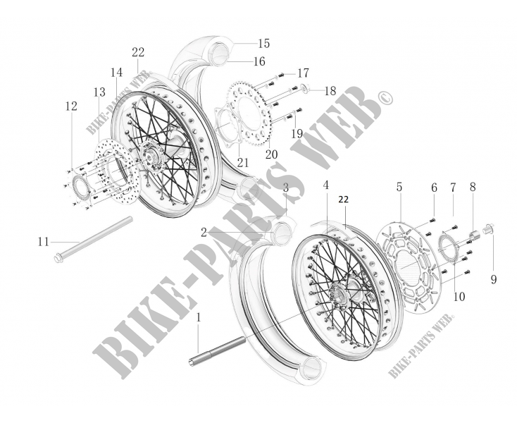 FRONT / REAR WHEELS for Mash X RIDE 650 EURO 5 2022